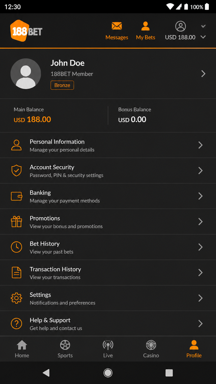 Aplikasi 188BET screenshot 3