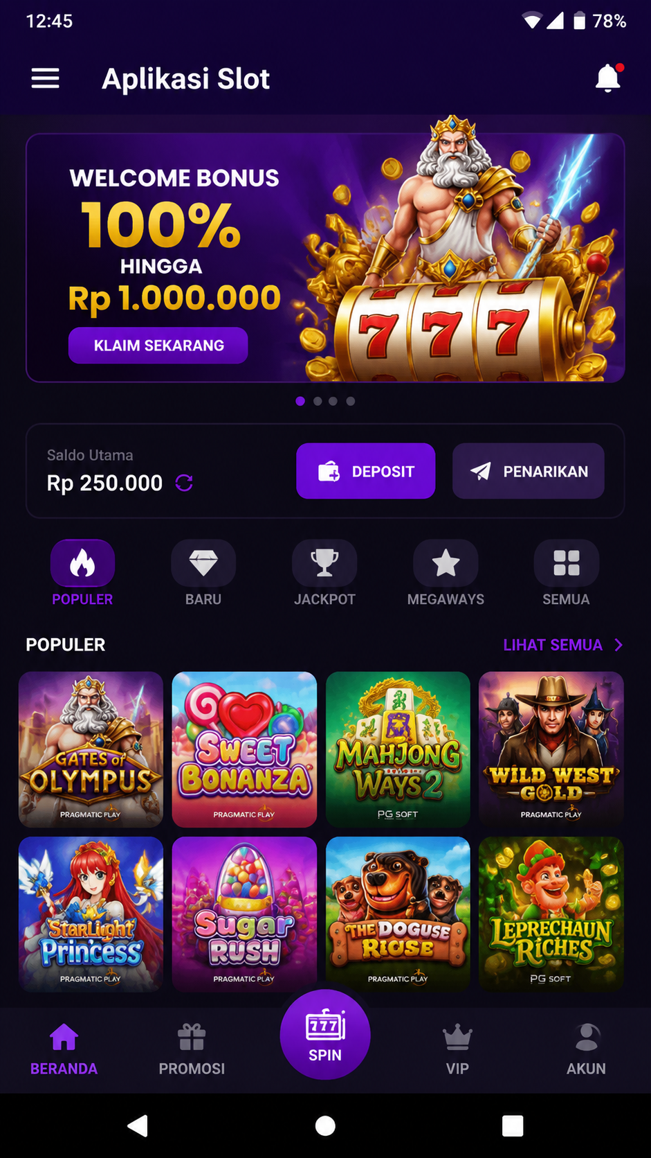 Aplikasi Slot screenshot 1