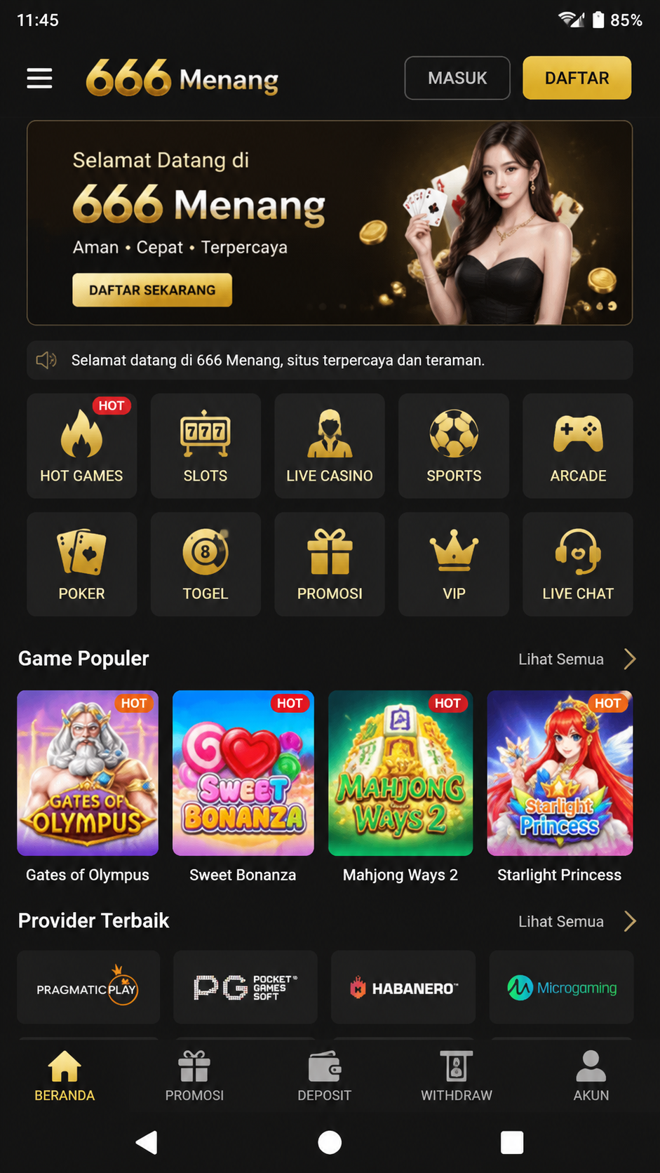 666 Menang screenshot 1