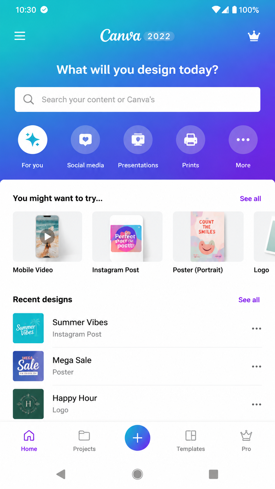 Canva 2022 screenshot 1