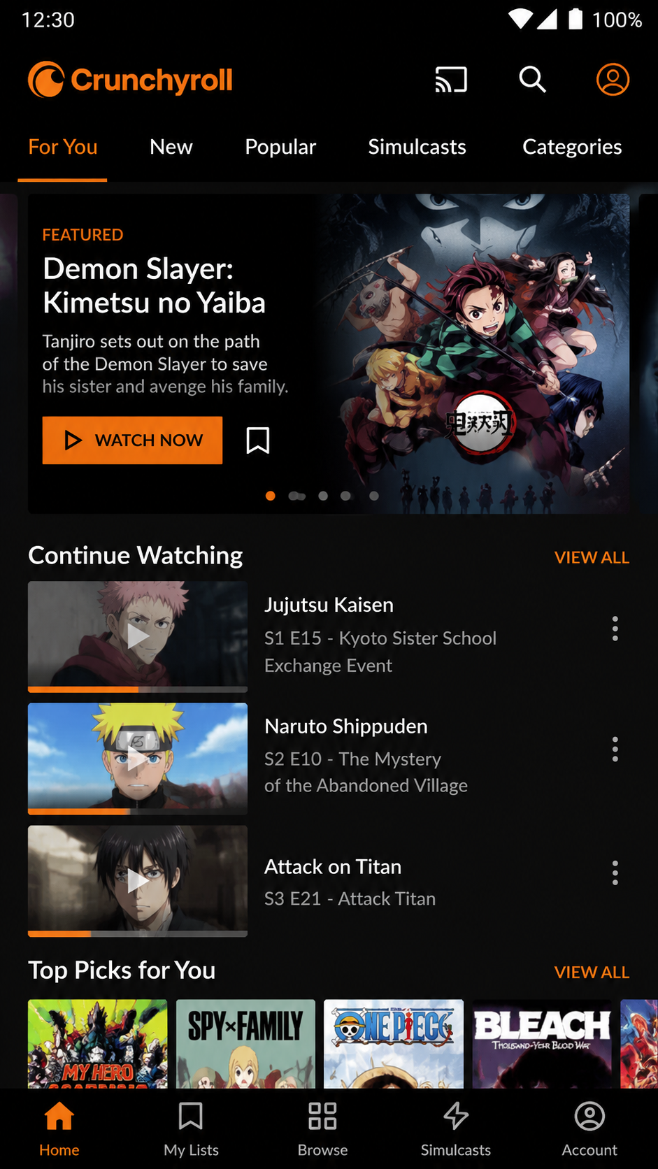 Crunchyroll screenshot 1