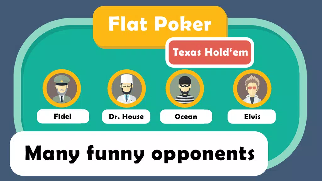 Flat Holdem Poker Offline screenshot 1