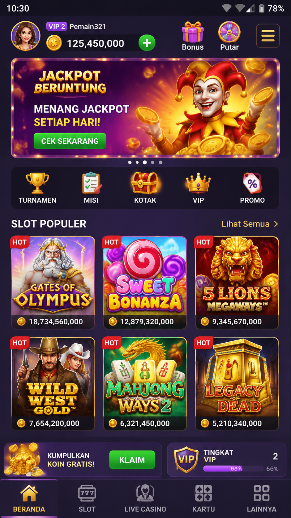 Jackpot Beruntung: Slot Kasino screenshot 2