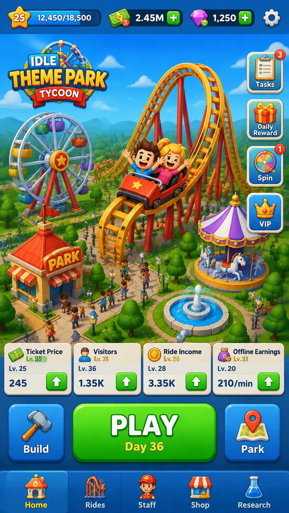 Idle Theme Park Tycoon screenshot 2