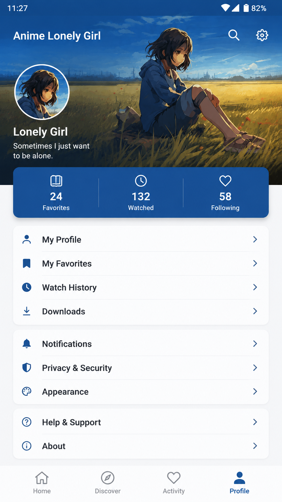 Anime Lonely Girl screenshot 3