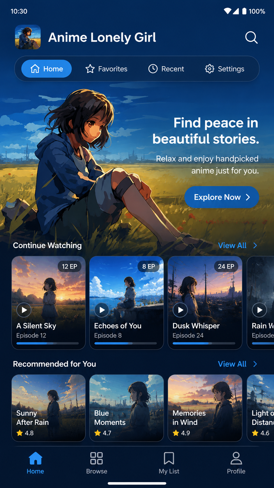 Anime Lonely Girl screenshot 1