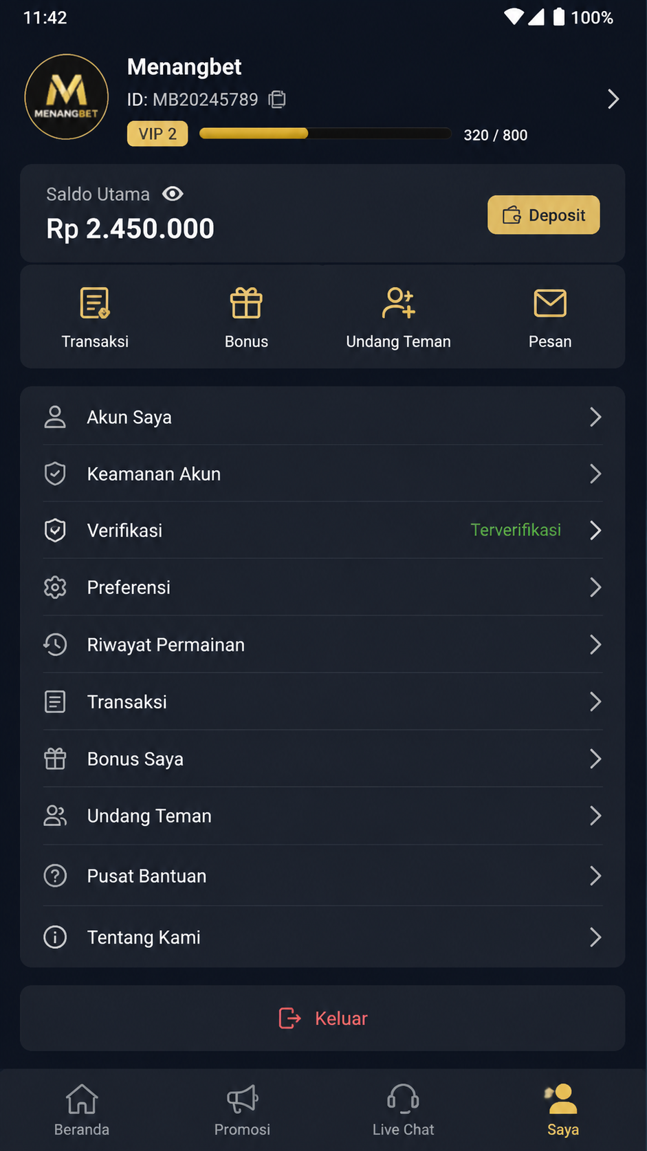 Menangbet screenshot 3