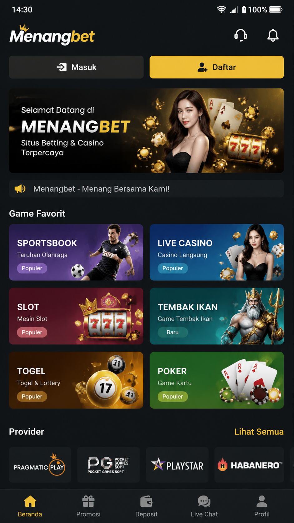 Menangbet screenshot 2