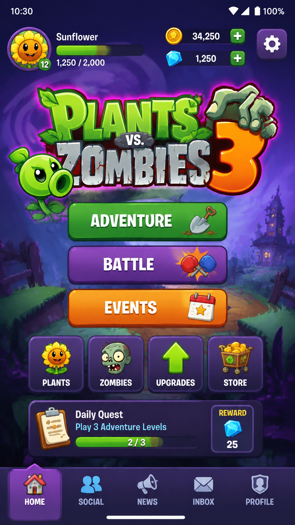 Plants Vs Zombies 3 screenshot 1