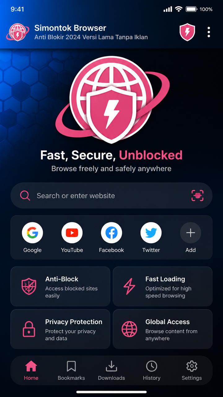 Simontok Browser Anti Blokir 2024 Versi Lama Tanpa Iklan screenshot 1