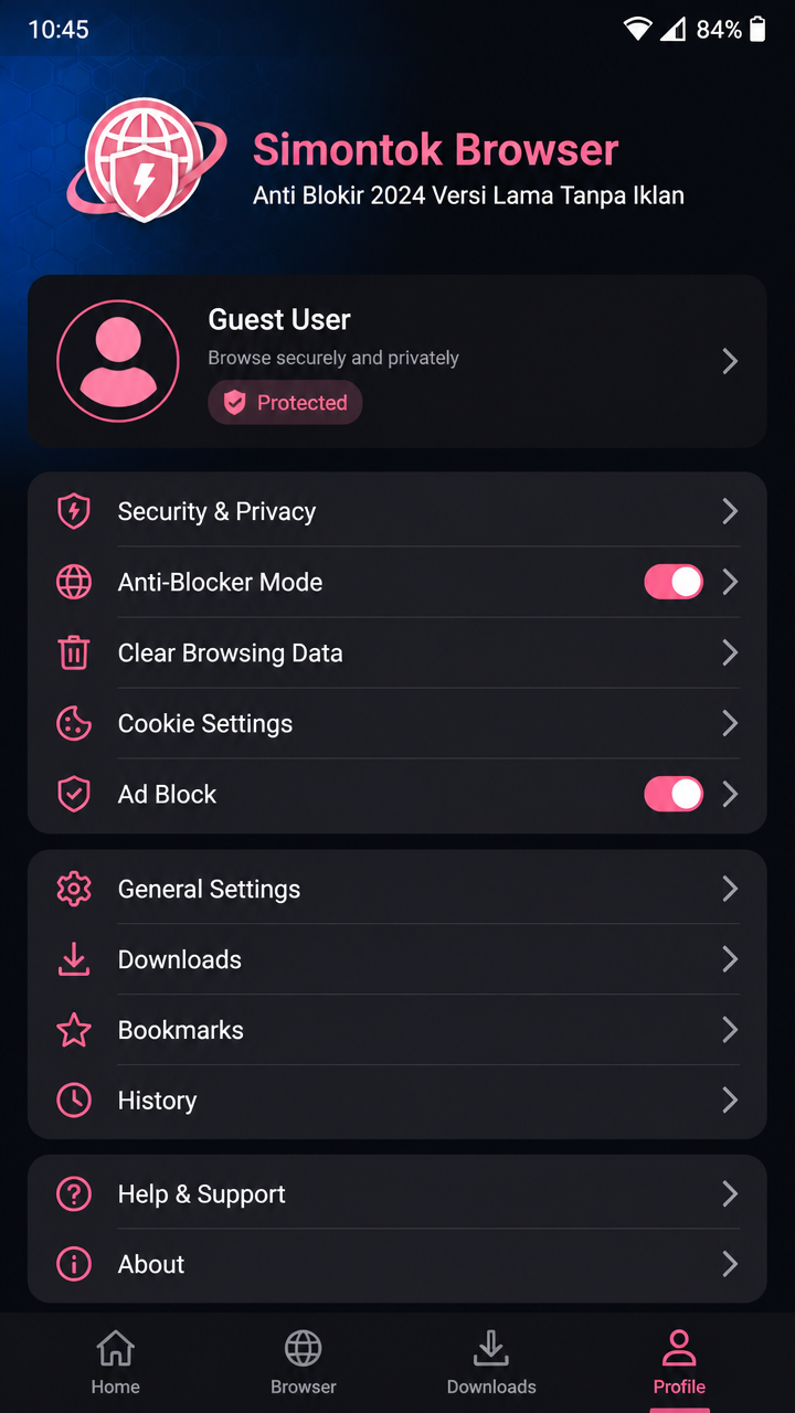 Simontok Browser Anti Blokir 2024 Versi Lama Tanpa Iklan screenshot 3