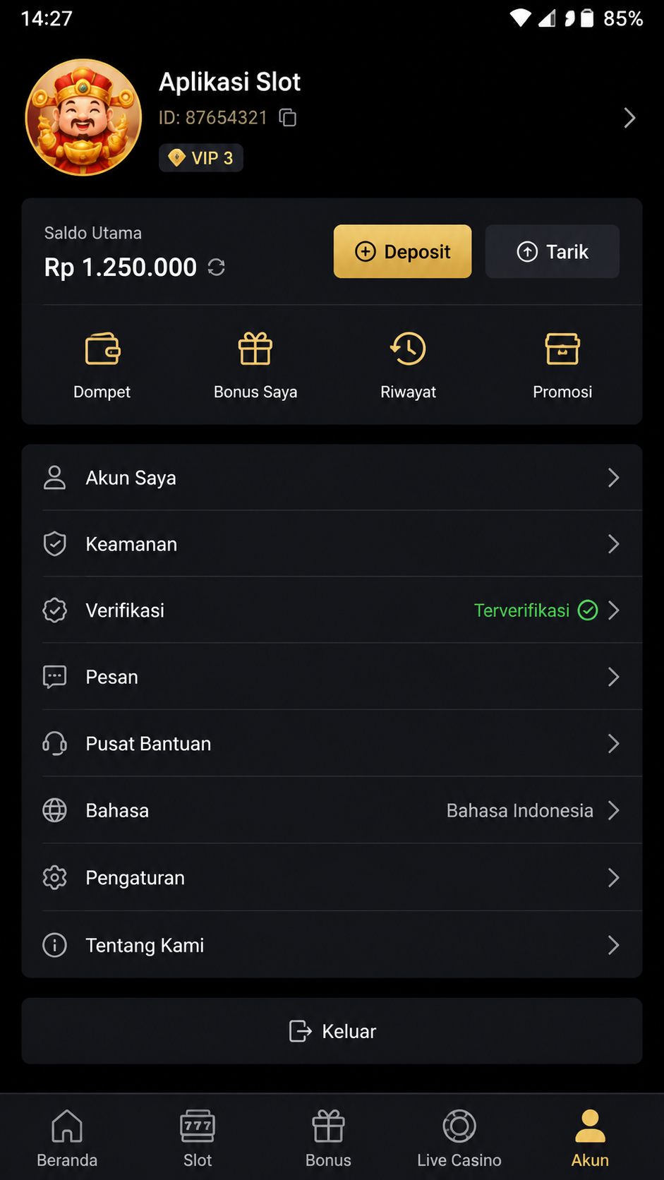 Aplikasi Slot screenshot 3