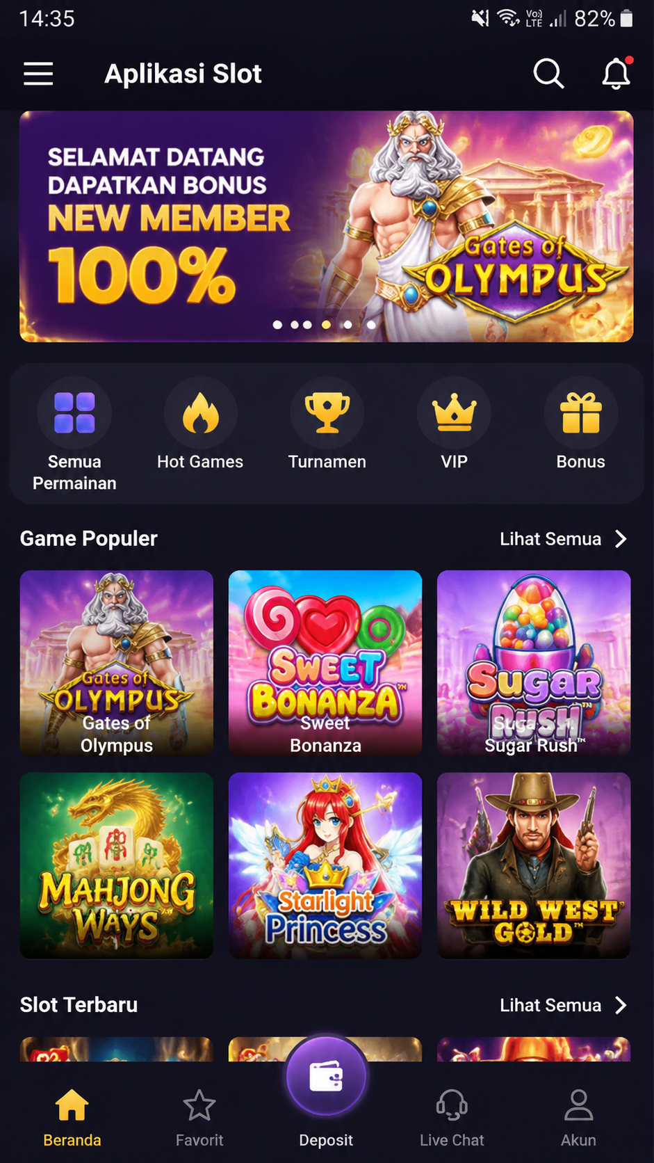 Aplikasi Slot screenshot 1
