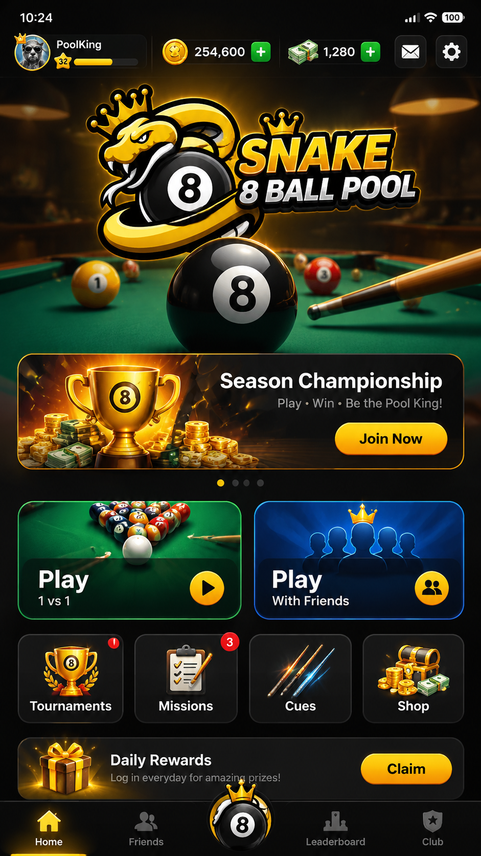 Snake 8 Ball Pool screenshot 1