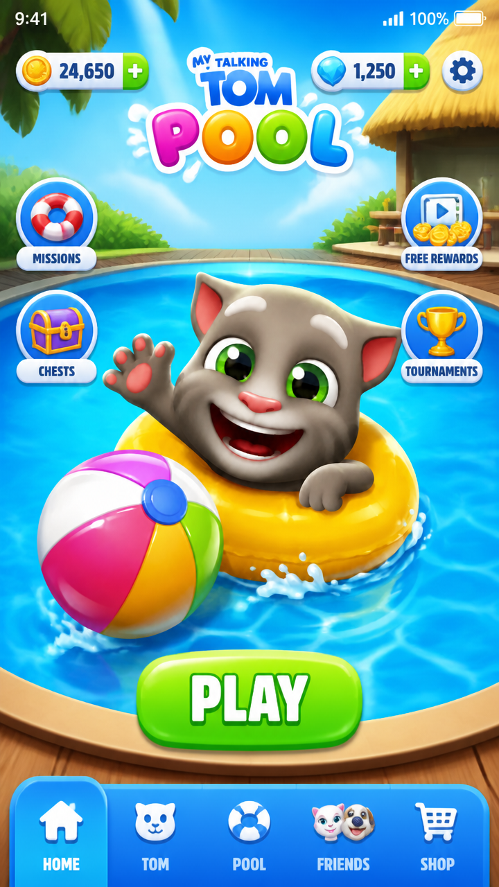 My Talking Tom Pool screenshot 1