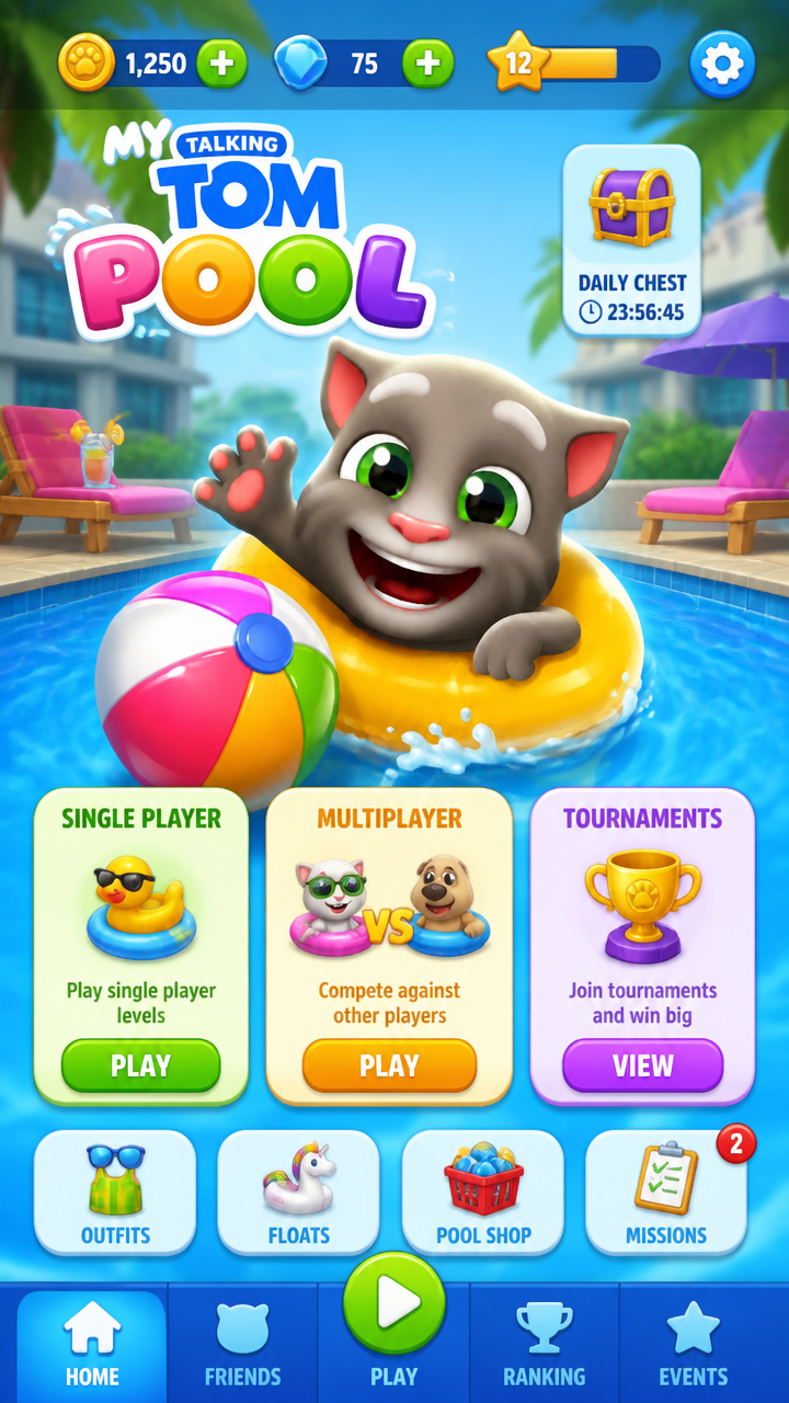 My Talking Tom Pool screenshot 2