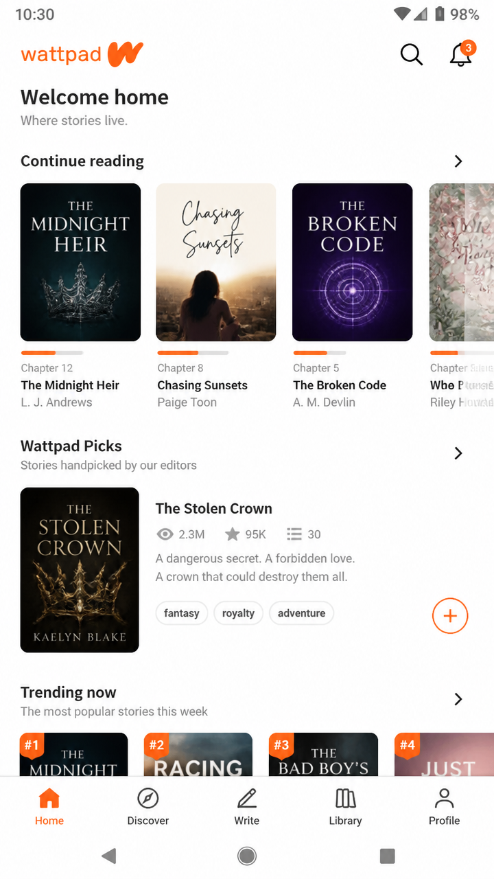 Wattpad screenshot 1