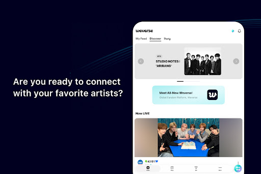 Tangkapan layar Weverse: Connect with Artists 10