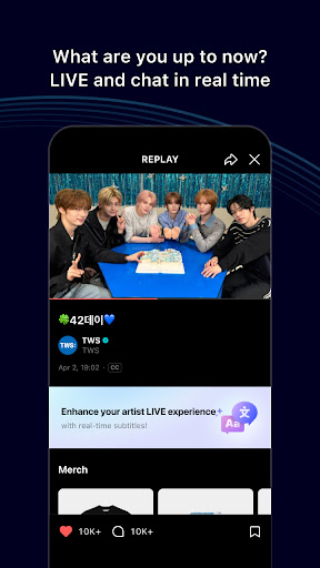 Tangkapan layar Weverse: Connect with Artists 3