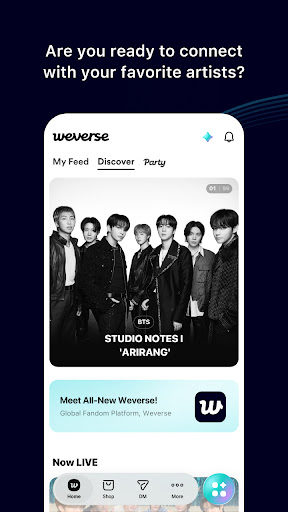 Tangkapan layar Weverse: Connect with Artists 2