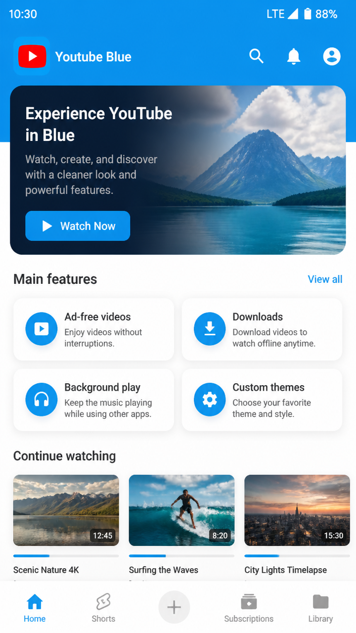 Youtube Blue screenshot 2