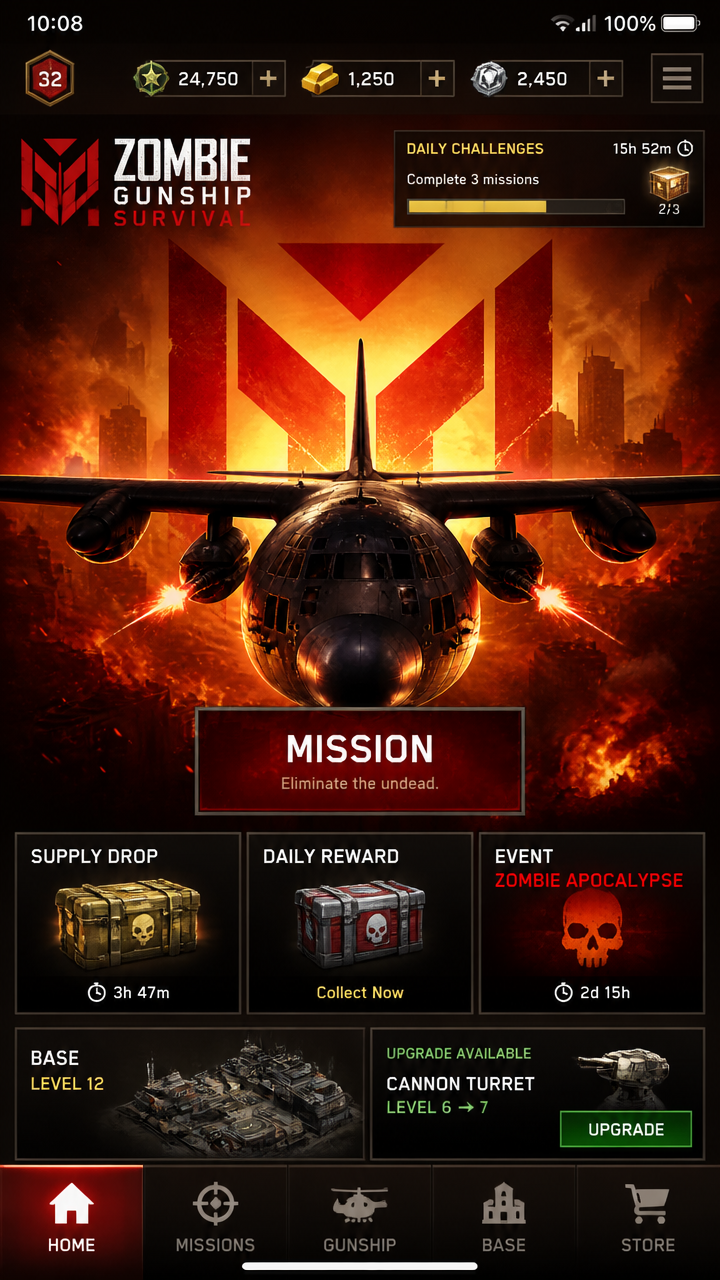 Zombie Gunship Survival screenshot 1